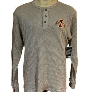 Iowa State Cyclones Men’s Waffle Henley Shirt Colosseum Stitched Fan Large New